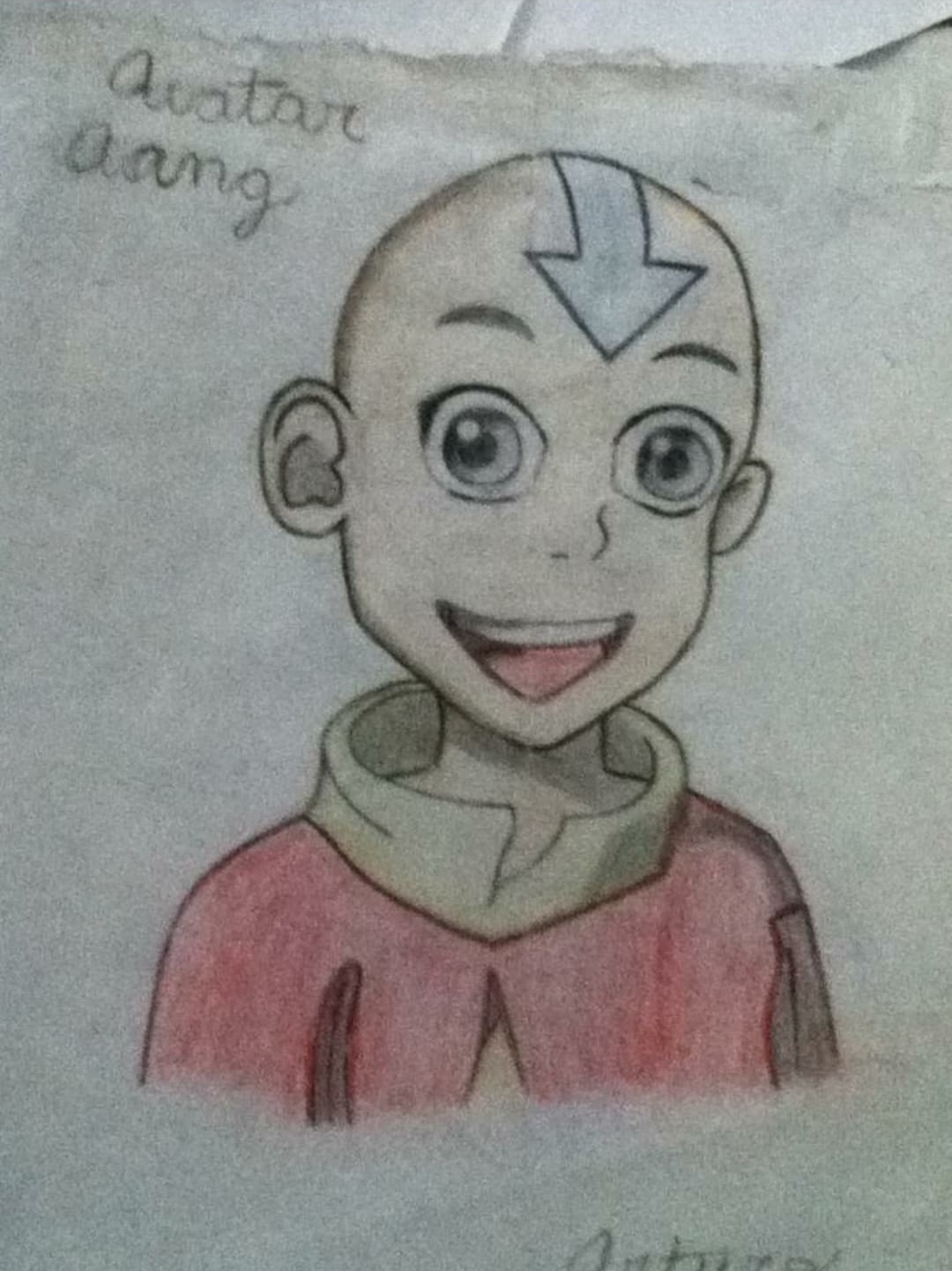 enlarged Avatar Aang sketch